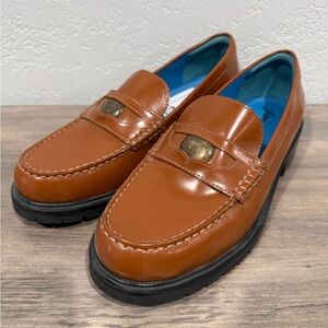 Free People Tan Leather Loafers